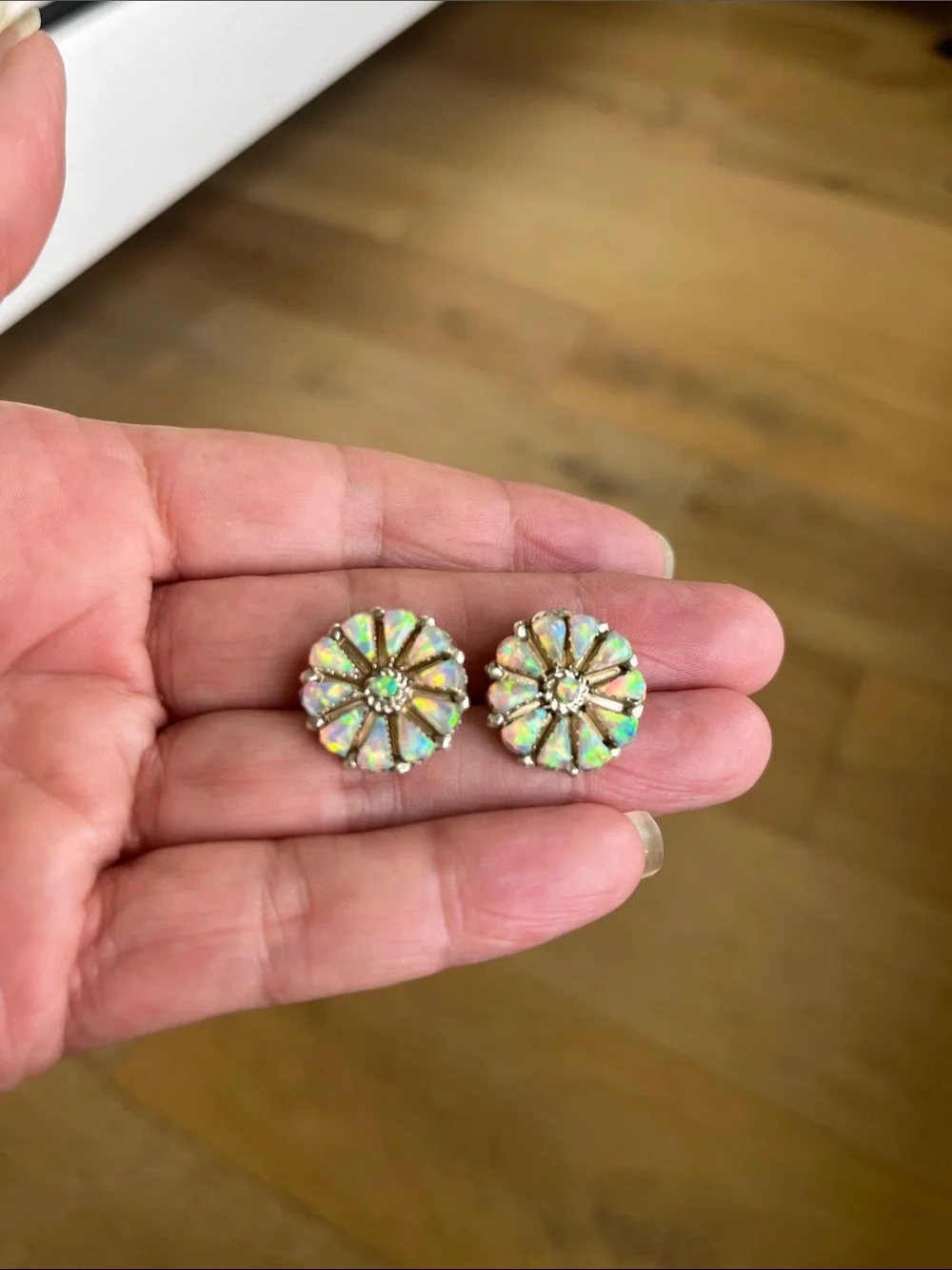 Navajo Opal Cluster Earrings - Picture 5 of 9
